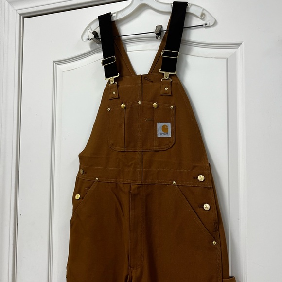 NWOT Men’s Light Brown Carhartt Work Overalls - Picture 3 of 16